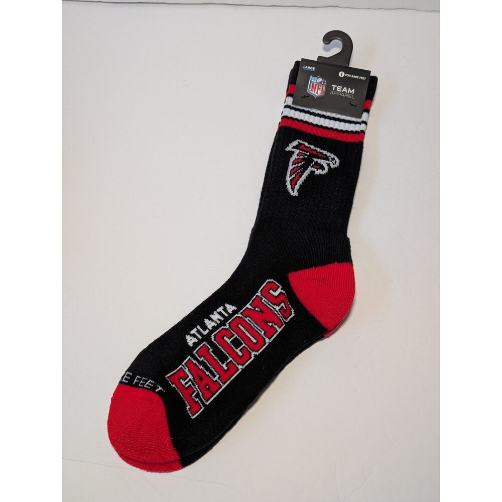 Atlanta Falcons Adult Socks FBF 4-Stripe  Deuce 1 Pair- Large New NFL